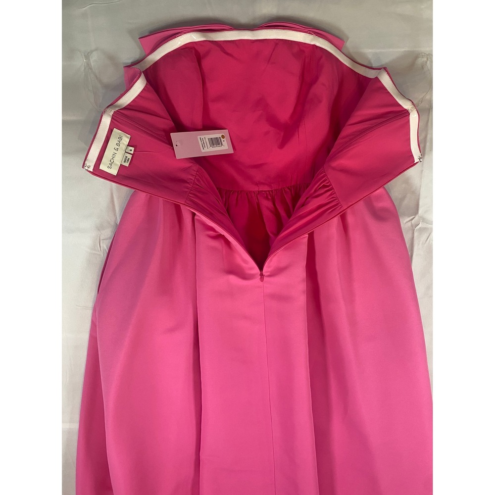Sachin & Babi Isabeau Strapless Bow Front Ballgown Dress 6 NEW Shocking Pink - Picture 10 of 16
